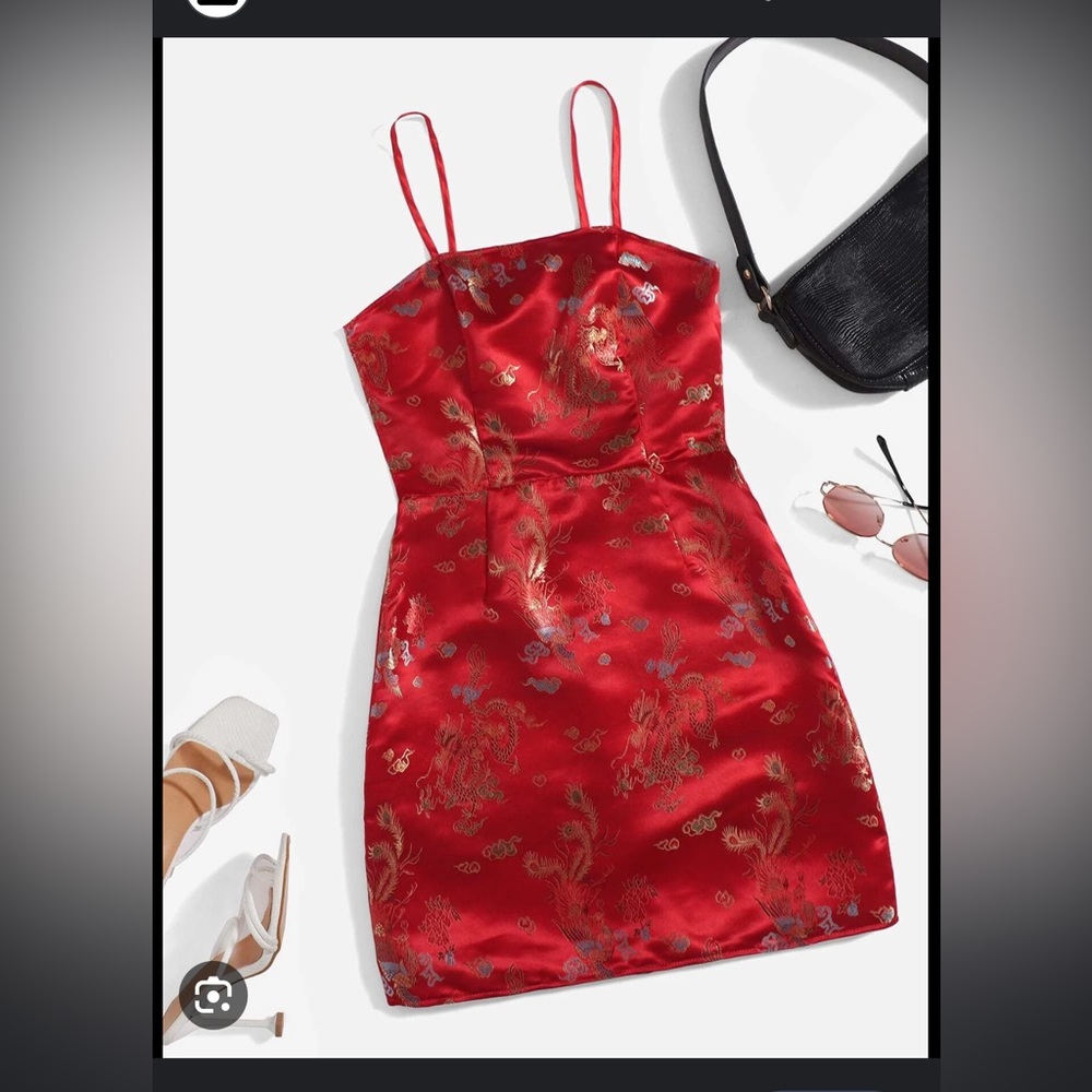 SHEIN red oriental style dress